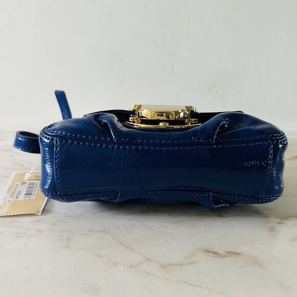 MICHAEL KORS Carlton Cobalt Blue Patent Leather Small Crossbody Bag - Picture 4 of 9